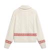 Li Ning Striped Zip Collar Long Sleeve Knit Top Women Tops Off-White AMBU014-4