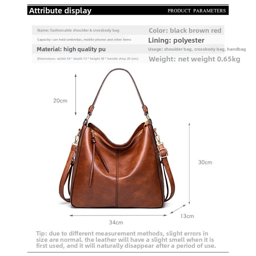 Neue Taschen Herbst Neue Damen Tasche Tragbare Schulter Umhängetasche PU Damen Tragetasche Große Kapazität Tasche