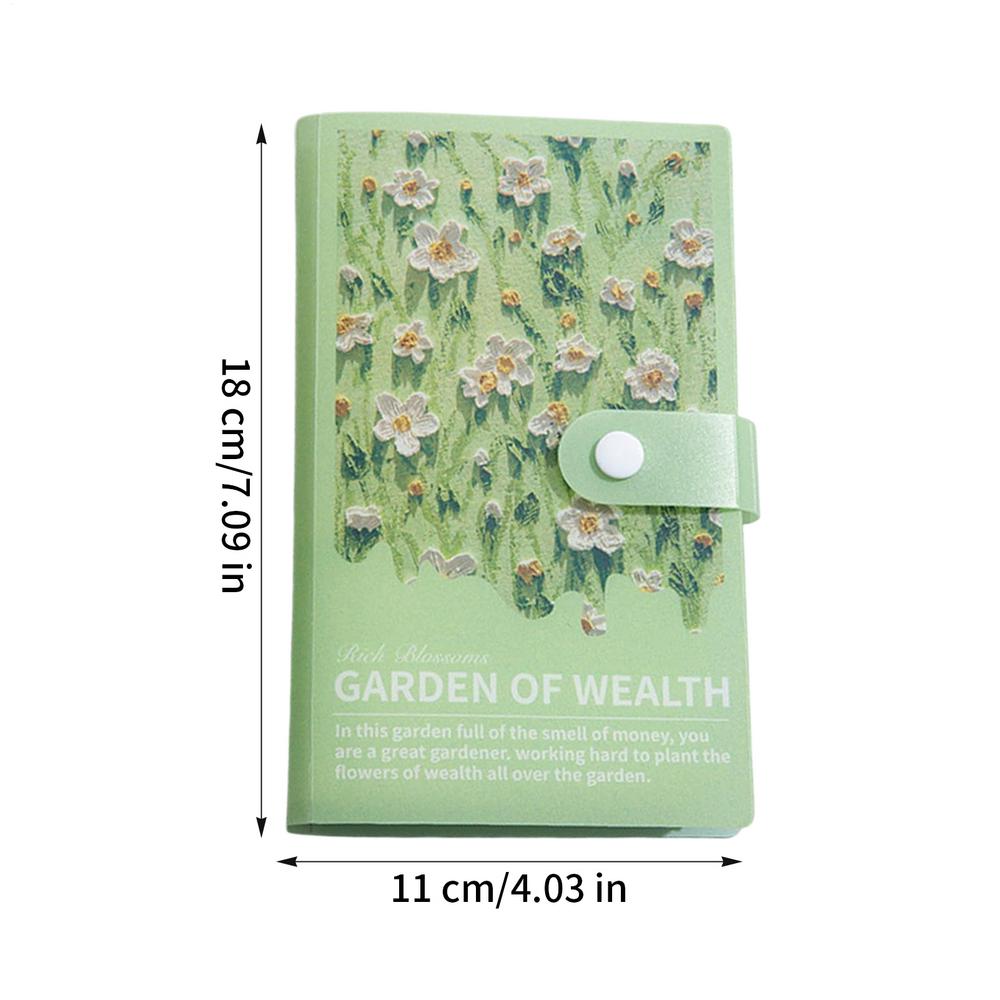 

Money Saving Binder 100 Days Savings Challenge Book 3D Oil Painting Cash Planner Organizer Wallet Notebook Storage Management зелёный