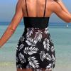 2024 Women's Versatile Print Mesh Tankini & High-Waisted Swim Briefs - Sexy Fashion Swimsuit
