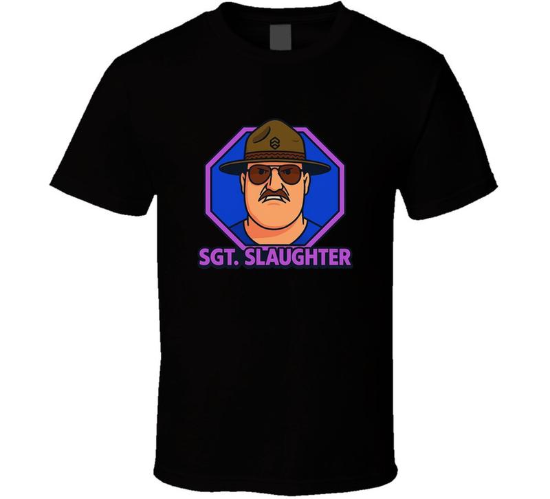 Sergeant Sgt Slaughter Retro Wrestling Cartoon Unisex T-Shirt XXL