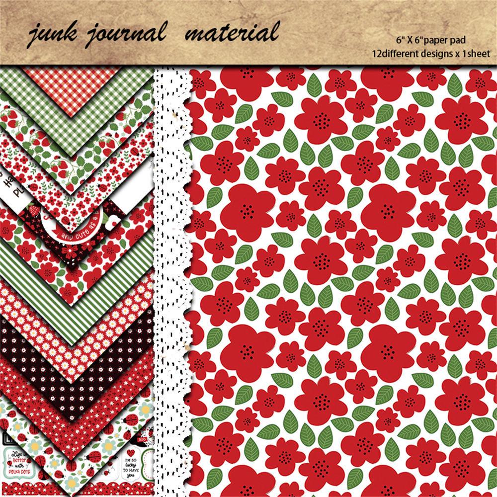 

12 Sheets Retro Ladybug Collage Paper & DIY Stickers for Journaling