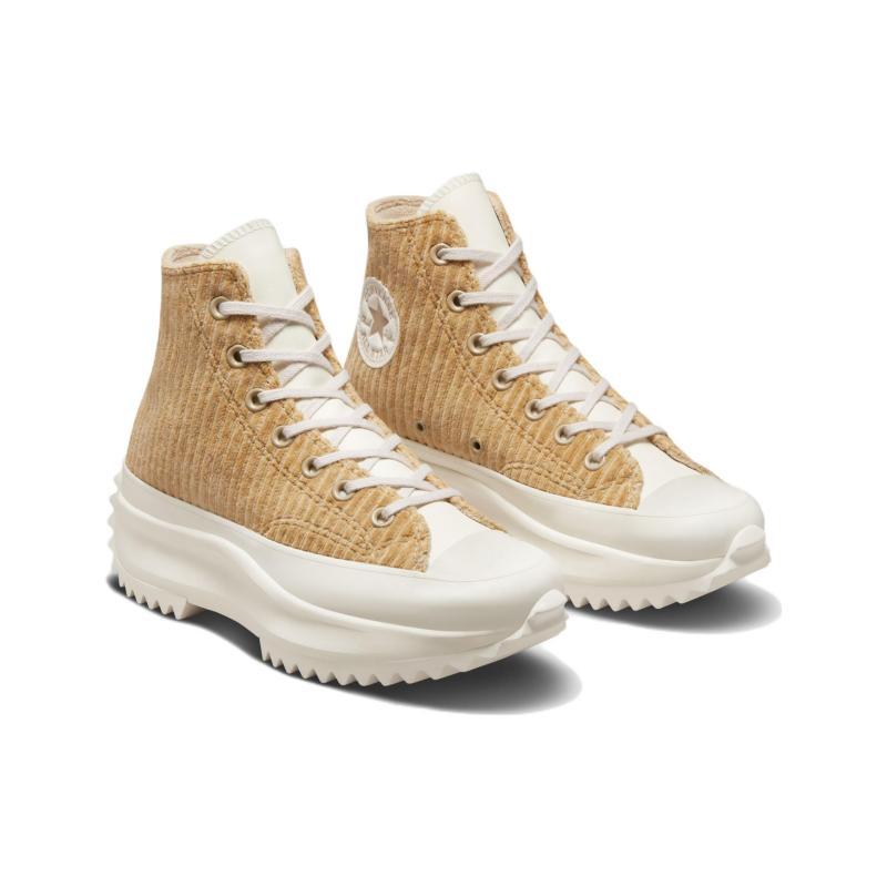 Converse Run Star Hike Fashion Trend High-Top Canvas Shoes Unisex Brown Yellow