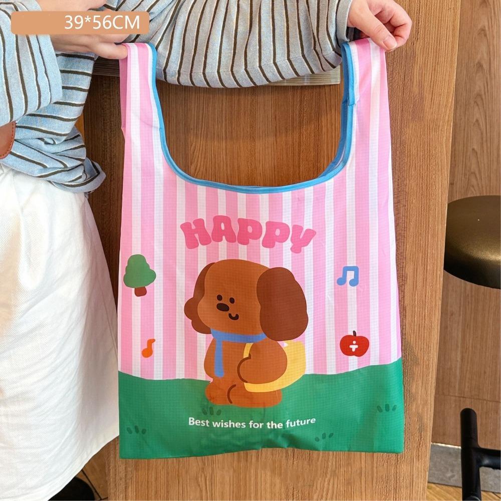 Large Capacity Cartoon Shopping Bag Waterproof Vegetable Storage Bag Handheld Bag  Shopping