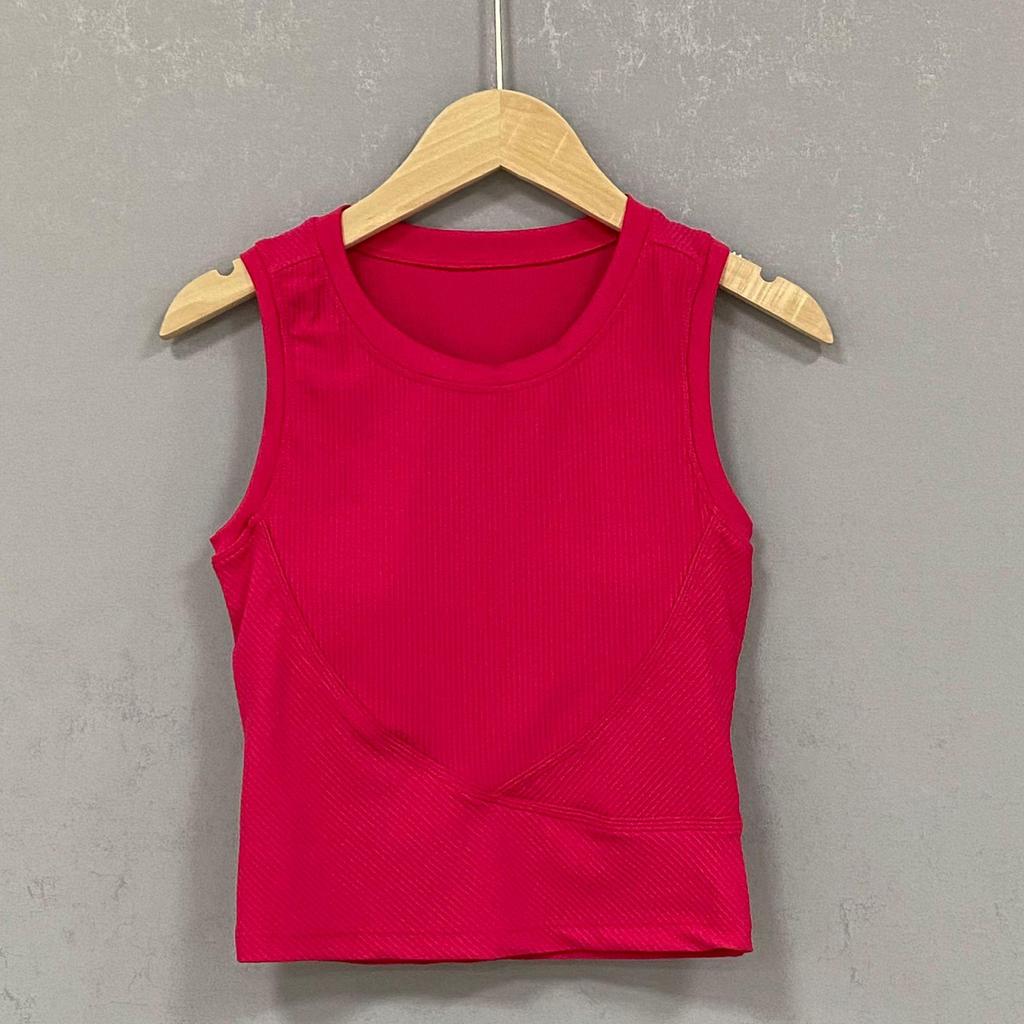Women's Quick-Dry Sleeveless Yoga Vest with Chest Pad