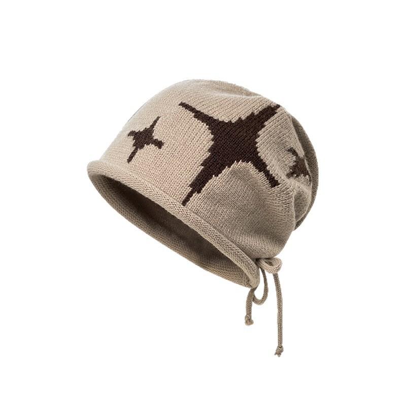 Edge Drawstring, Star Stacking Hat, Children'S Season Shows A Small Face, Baotou, Cold Hat, Warm Ear Protector, Knitted Hat