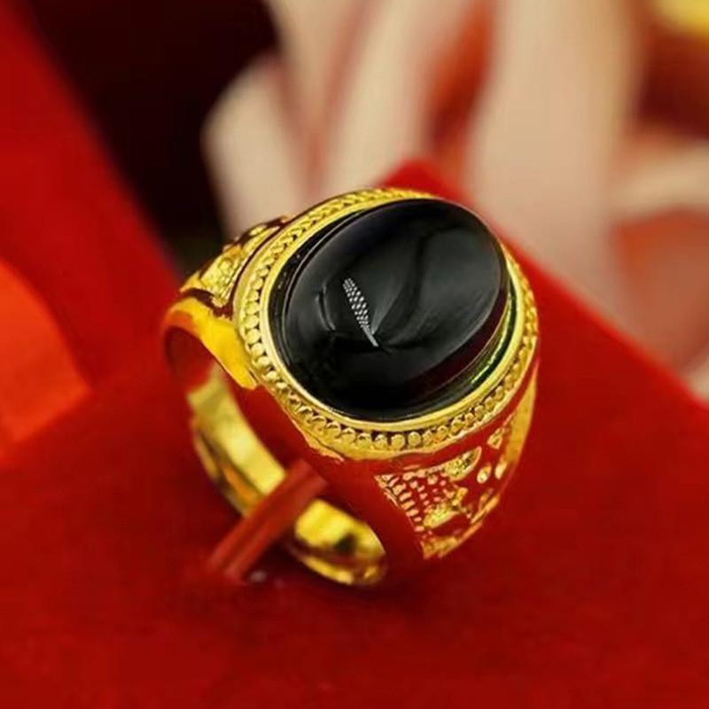 Distinctive Brass Goldplated Open Ring Embellished With Elegant Gemstone For Fashion Lovers