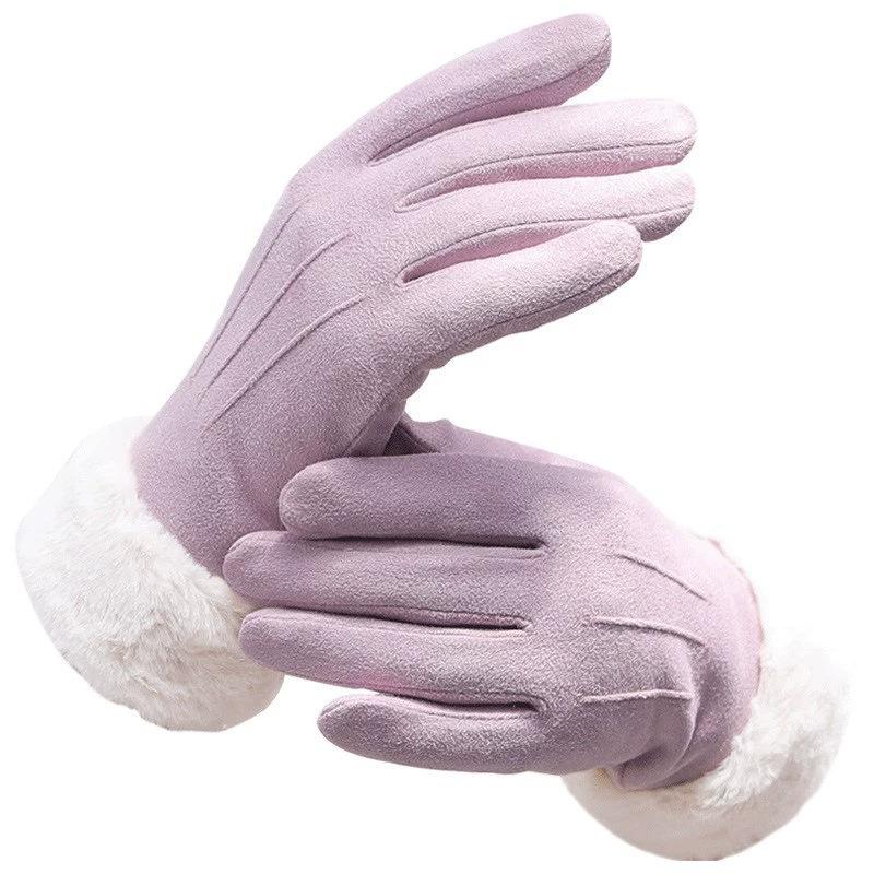 Women's Winter Gloves Cycling Skiing Cycling Gloves Windproof and Cold Touch Screen Thickened Heating and Warm Gloves
