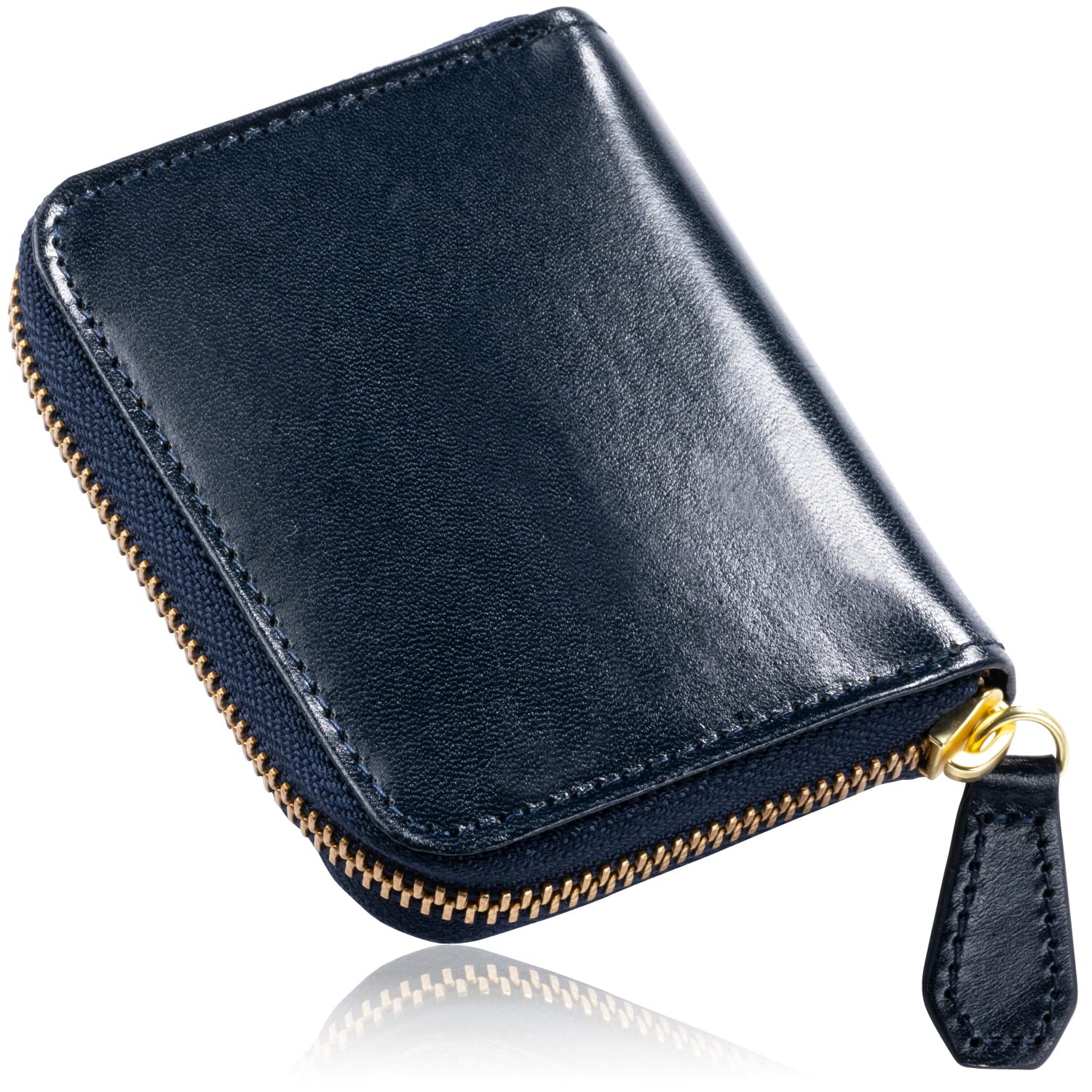 

MURA Coin Italian Full Grain Coin Skimming Genuine Leather Case, Leather, Leather, Purse, Wallet, Men s, Prevention, (Italian Leather/Navy)