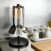 Kitchen Rotating Spatula Rack Home 8 Hooks Kitchenware Holder Movable Cooking Utensils Storage Rack Kitchen Organizer