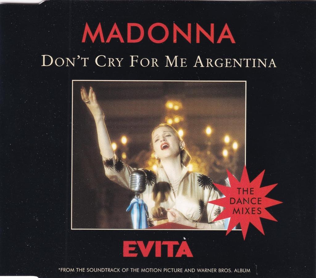 CD MADONNA - Don't Cry For Me Argentina (The Dan W0384CD2 Warner Bros. Re 1996 Europe Pop Used