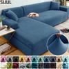 1/2/3/4 Seater Thicken Elastic Jacquard Sofa Cover Slipcover Stretch Polar Fleece L Shape Corner Sofa Covers for Living Room