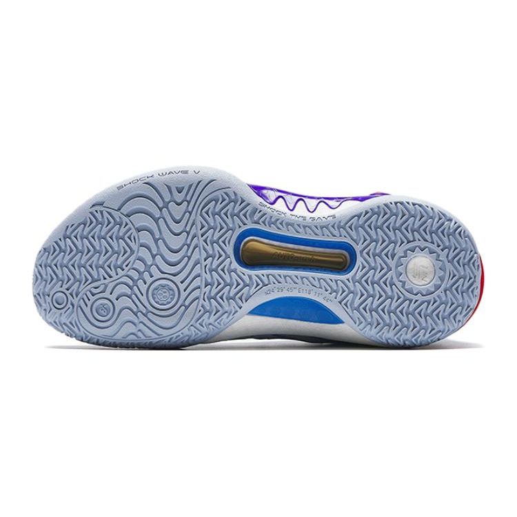 Anta Kids Crazy Tide 5 Trendy Comfortable Shock Absorbing Durable Low Top Basketball Shoes Kids basketball shoes Blue 312331101-3