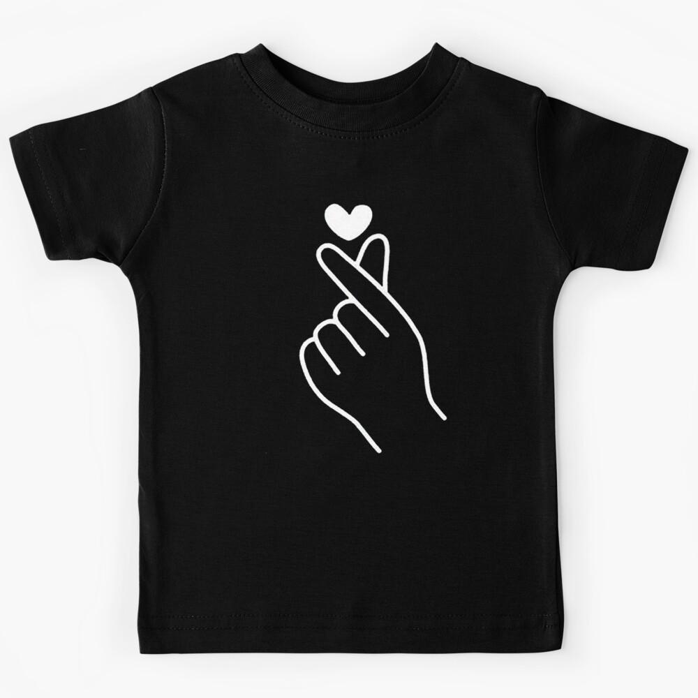 Kpop Finger Heart Shirt, Finger Hearts Tshirt, Kpop Finger Heart Tee, Korean Finger Shirt, Birthday Kids T-Shirt 160