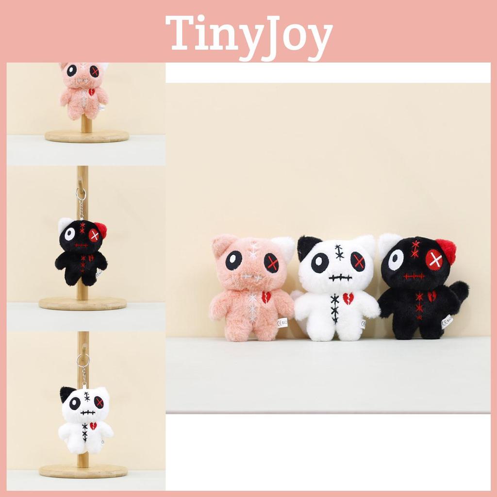 Entzückender Plüschkatzen-Schlüsselanhänger Alien Großaugen-Katzenpuppe Weichspielzeug Taschenanhänger für Kinder