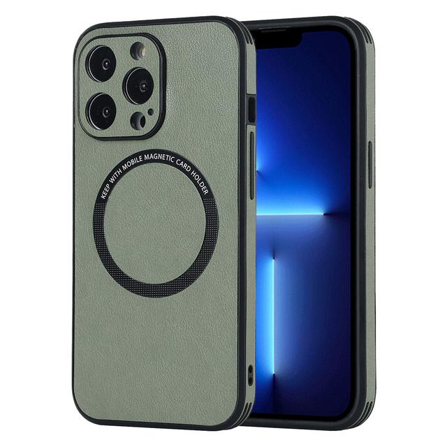 Prémiová kožená textura pro Magsafe Magnetic Wireless Charger Case for Iphone 14 13 12 11 Pro Max Mini X Xs Xr 7 8 Plus Se Cover
