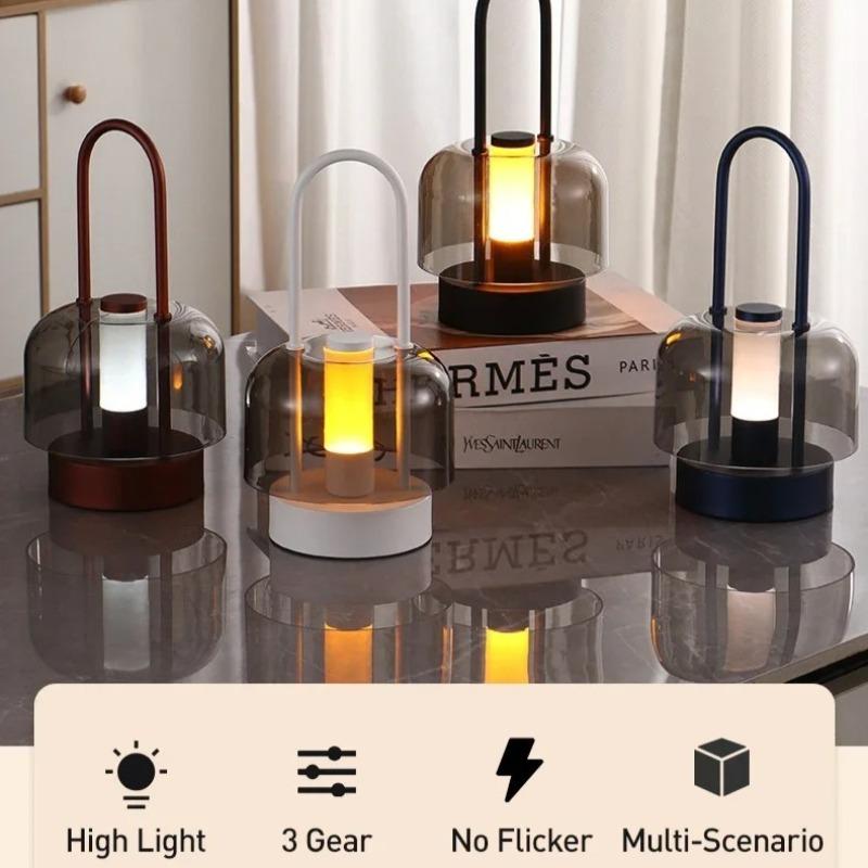 Retro Nordic Desk Lamp Rechargeable Indoor Desk Lamp Camping Lamp Camping Night Lamp Reading Home Decoration