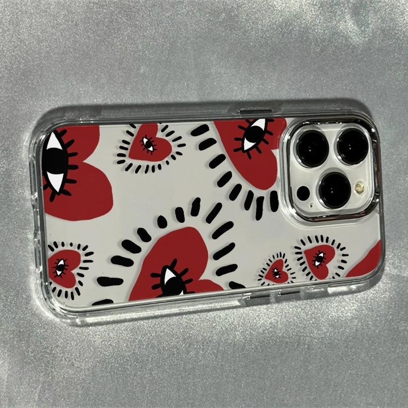 For IPhone 17 16 15 14 13 12 11 Pro Max Cases Red Eye Pattern Transparent Phone Cover For IPhone 15 Plus 16E 17 Air Soft Fundas