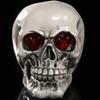 Olhos de LED artesanais, caveira de resina, cabeça de esqueleto, estátuas, estatuetas de caveira de demônio, escultura, decoração para casa, artesanato, decoração de Halloween, presente