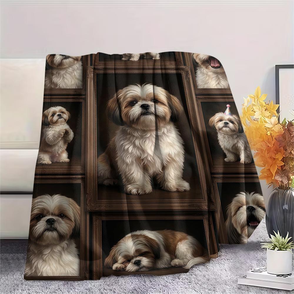 Many cute puppies Print Flannel Blanket,High quality Comfortable for All Seasons,Home Decor,Warmth and Comfort,Perfect for Christmas Gifts