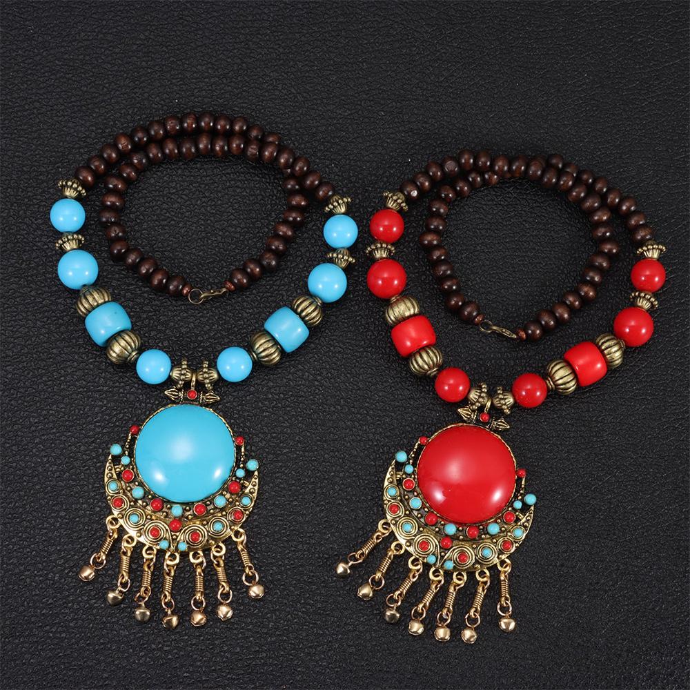 Alloy Bohemian Necklace Vintage Turquoise Long Necklace Fashion Bohemian Pendant Necklace  Girls