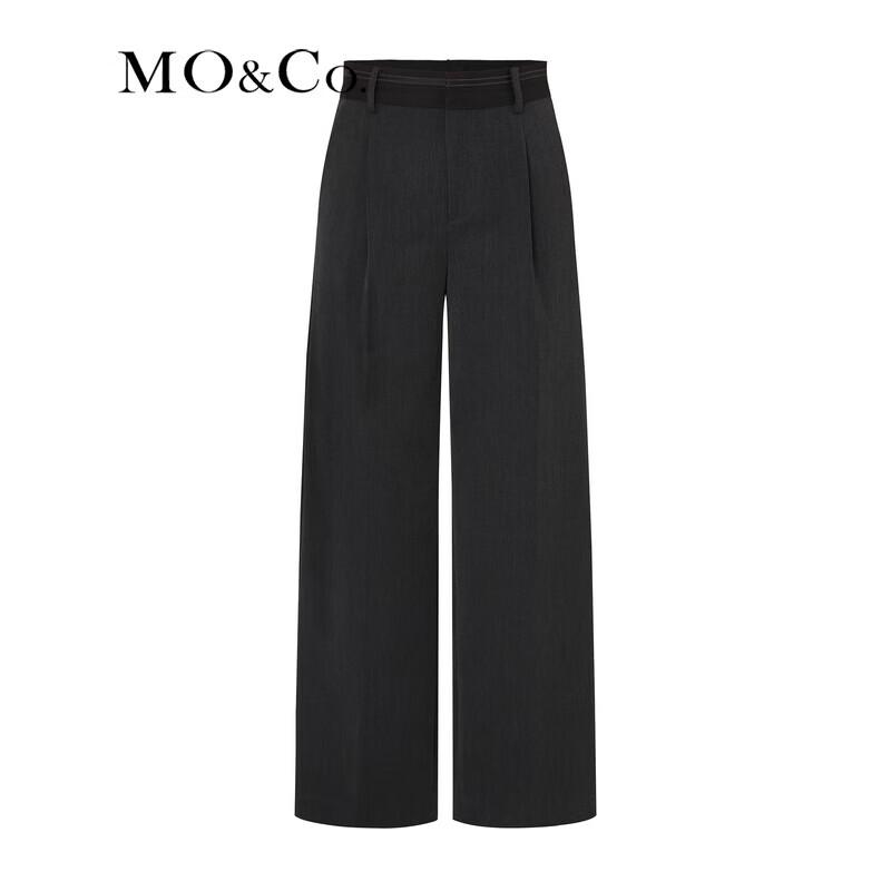 MO&Co. Women's High-Waisted Pleated Straight Wide-Leg Trousers