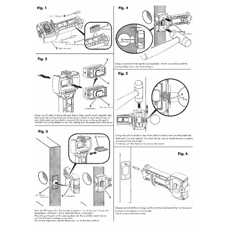 Door Latch Installation Kit Built-in Scoring Chisel Tools Chisel Tool Accurate Door Latch Kit for Accurate Chiseling and Scoring