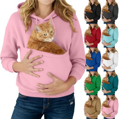 Women's  Fashion Zipper Hoodie Long Sleeve Hooded Pullover Sweatshirt Casual Solid Color Tops With Pockets