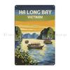 A Vintage Travel Illustration of Ha Long Bay Vietnam Metal Plaque Party Garage Club Design Pub Wall Decor Tin Sign Poster