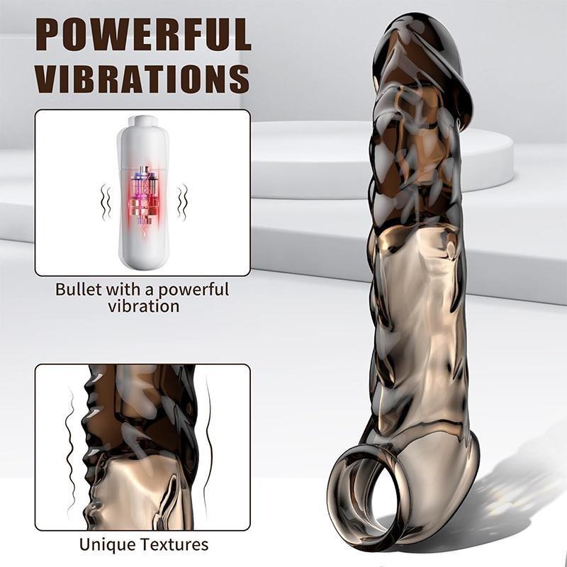 1ks silikonový návlek na penis s kroužkem pro zvětšení penisu, dobíjecí opakovaně použitelný zvětšovač penisu s realistickou texturou, doplňky pro dospělé se zpožděnou ejakulací