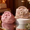DIY Handbag Form Silicone Candle Mold Relief Rose Lily Flower Lady Purse Gypsum Ornaments Molds Handmade Aroma Candle Mould