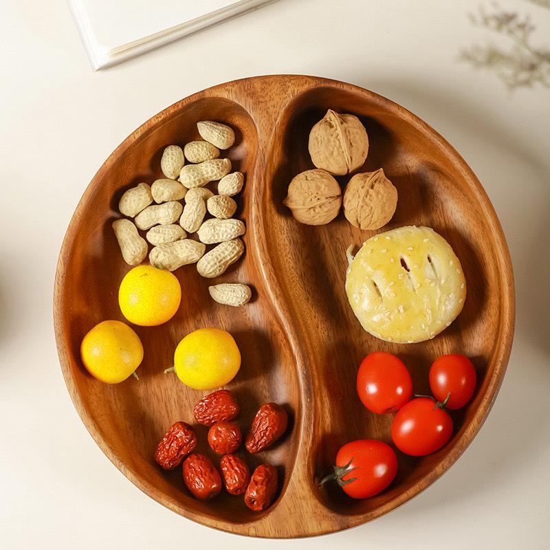 Walnut Wood Fruit Bowl - Solid Wood Snack and Salad Plate