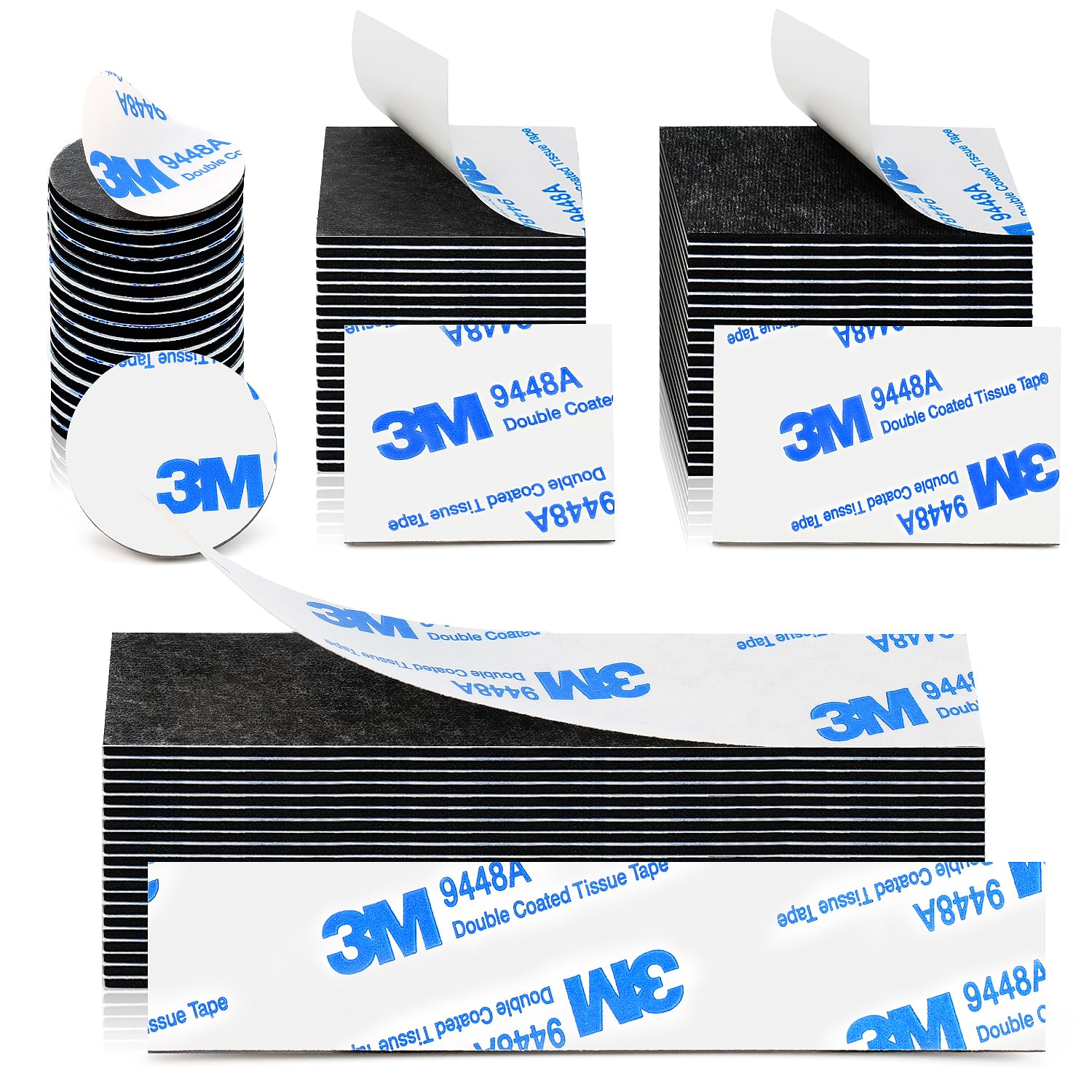 Double Sided Tape 80 Pcs Black Waterproof Double Sided Tape for Home Décor & DIY Art Crafts Supplies Strong Pad Mounting Adhesive 80 pcs set