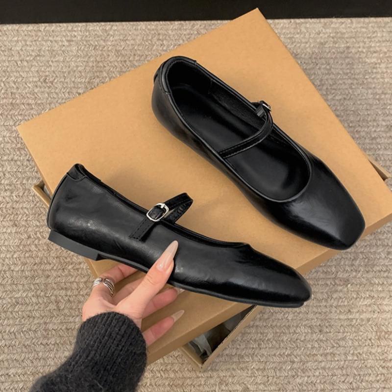 Luipaard Vierkante Neus Dames Loafers Platte Schoenen Mode Ondiepe Gesp Schoenen 2026 Lente Dames Elegante Zachte Zool Mary Jane Schoenen
