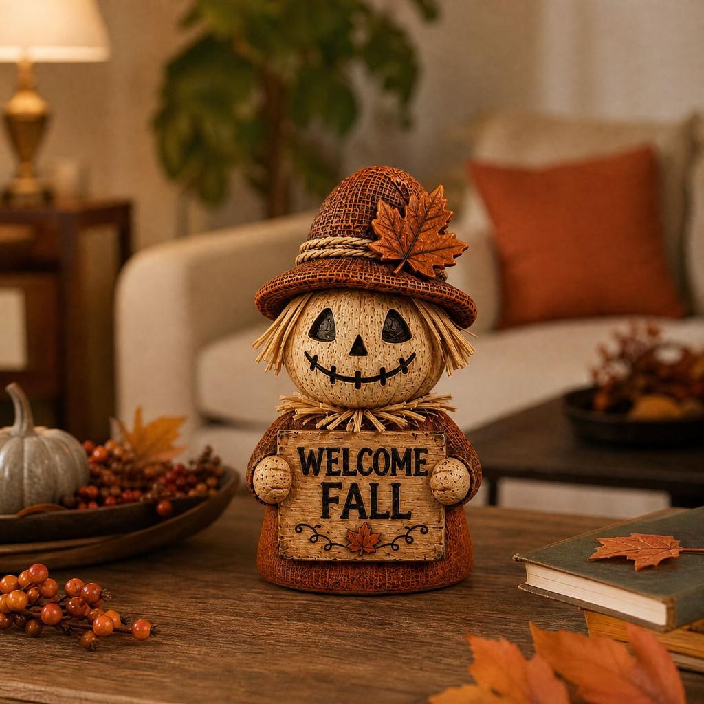 Wooden Fall Pumpkin Tabletop Decoration for Home Mantel Shelf Centerpiece