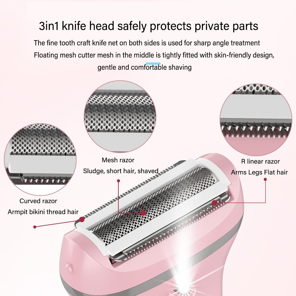 Epilator Electric Nedureros pentru Femei, Reîncărcabil, Aparat de Ras pentru Îndepărtarea Părului pentru Picior, Corp, Față, Buza Superioară, Bărbie, Trimmer Bikini