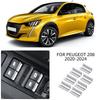 For Peugeot 208 E208 -2025 Door Armrest Window Lift Button Sequ Sticker Decoration Cover Trim Interior Accessories