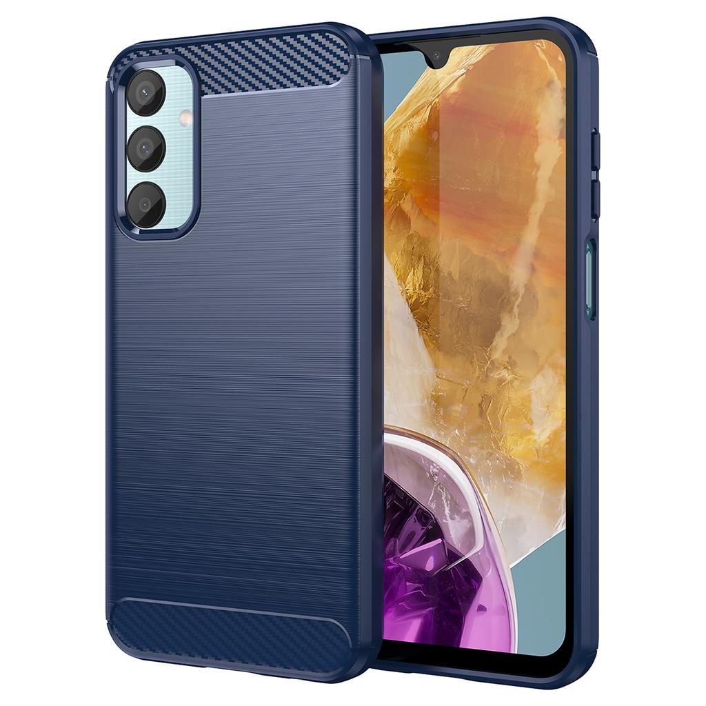 For Samsung Galaxy M15 5G/F15 5G Brushed Case Carbon Fiber Texture TPU Phone Cover