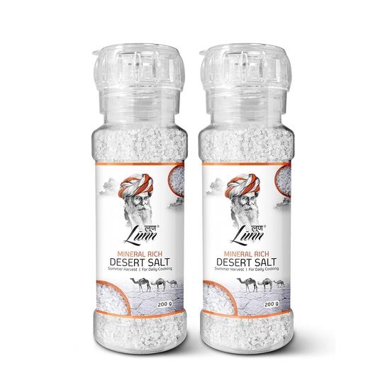 LUNN THAR DESERT SALT (WINTER HARVESTED)| 200 gms EACH | PACK OF 2 (GRINDERS)