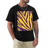 Purple And Gold Tailgate Swag Claw Marks Tshirt All Match Basic Short Sleeve Top