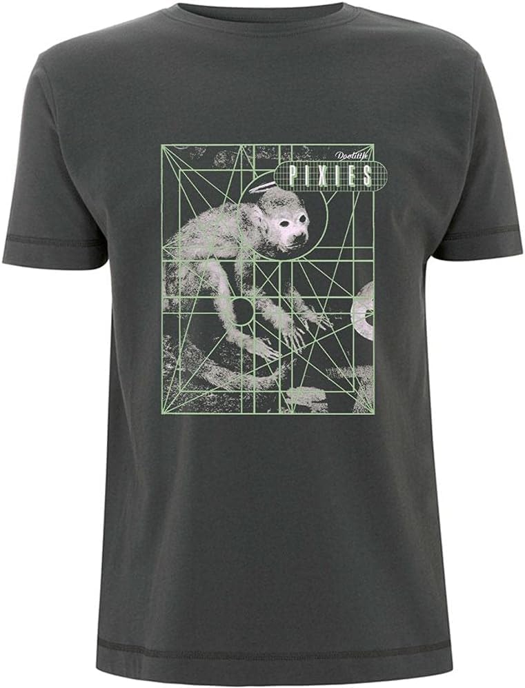 Men s Monkey Grid Charcoal T-Shirt Dark Grey XL чёрный