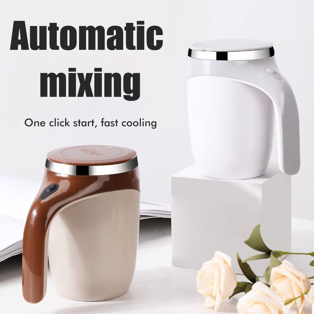 Excras Automatischer Magnetischer Rührbecher, 380 ml Tasse mit großer Kapazität, Automatisches Rühren, Elektrisches Rühren, für Tee, Kaffee und Babynahrung, 304