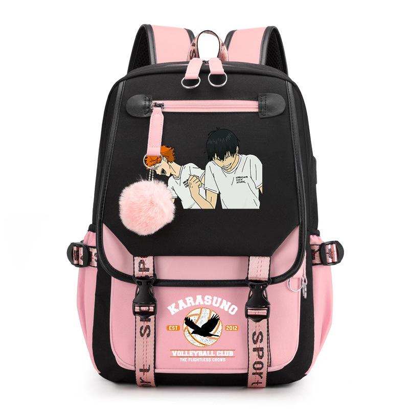 Anime volleyball teenager peripheral printing middle school student schoolbag outdoor large-capacity backpack
