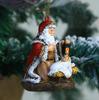 Christmas Party Decoration Hanging Ornaments Resin Hugging Santa Claus Figurines Mini Santa Pendant Xmas Tree Home Decor Supplie