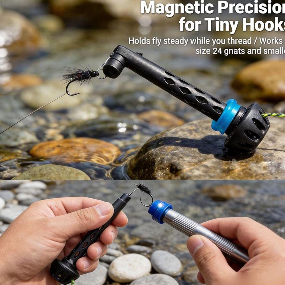 Enhebrador de Hilo Magnético Ligero Multifuncional Enhebrador de Línea de Pesca Pesca con Mosca
