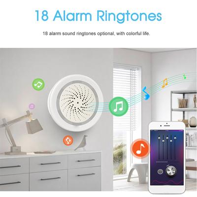 Sonew Alarming Smart Siren, Wireless Security Alarm with Temperature Humidity Sensor 100 DB Loud Alarm 18 Ringtone APP CONTROL FOR SECURITY