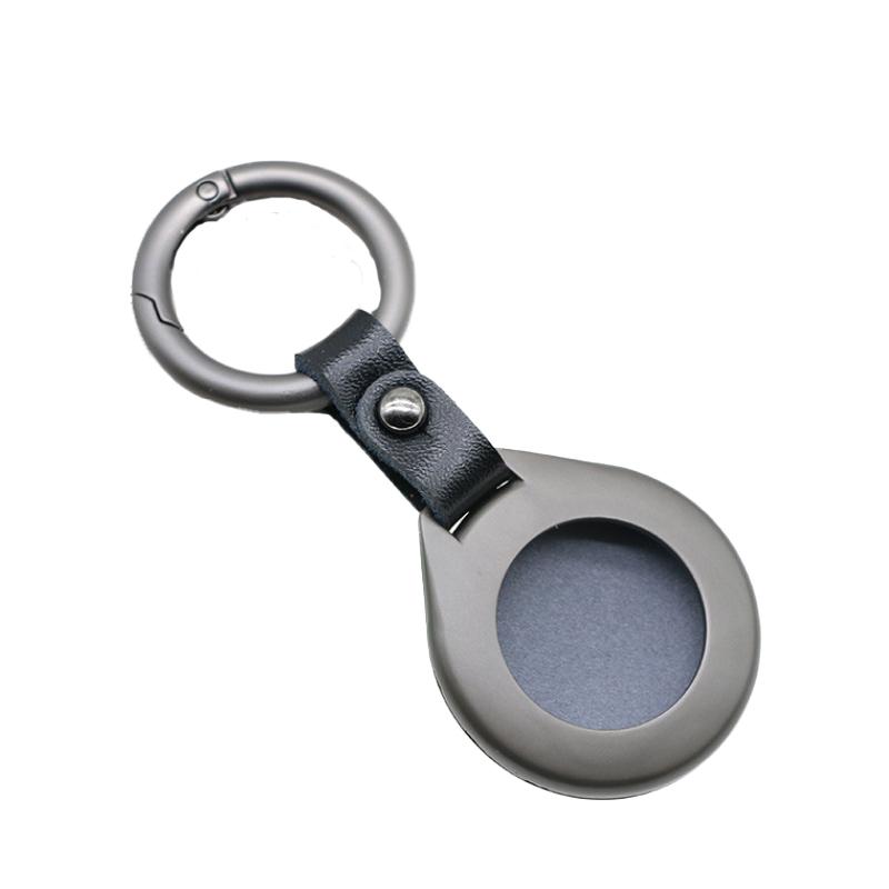 High Quality Metal Case For Apple Airtags Protective Cover For Apple Locator Tracker Anti-Scratch Device With Leather Keychain