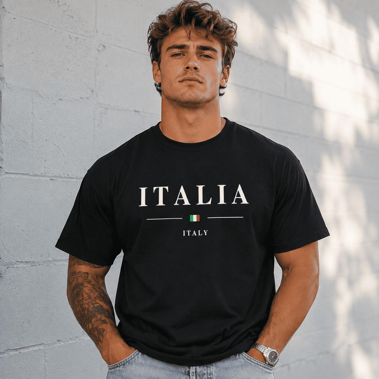 Italia Italy Flag Graphic Tee - Minimalist T-Shirt S