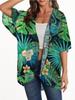 Women Printed Chiffon Sunscreen Cover Cardigan Top