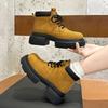 Women's Ankle Boots and Short Boots Thick-soled Lace-up Color-blocked Casual Women Shoe Autumn/winter Work Boots Female